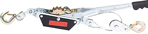 2-Ton Ratchet Hand Winch Cable Puller - Heavy-Duty 4T Wire Rope Hoist with Dual Hooks Perfect for Steel Wire Installation Tensioning and Lifting Applications