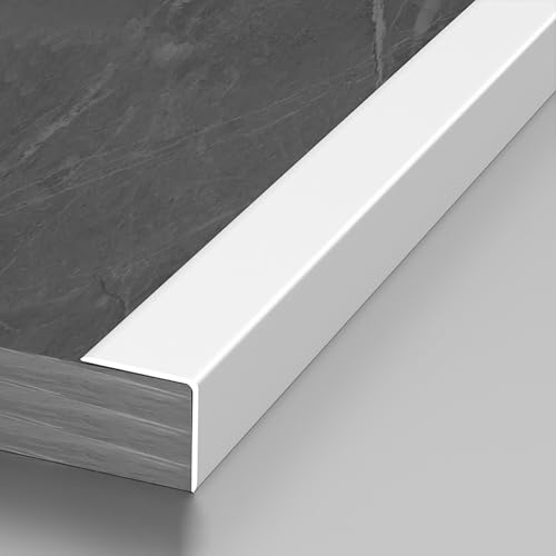 Coayuou Baguette De Finition Carrelage Aluminium Protection d'angle 90cm* 3pièces Edge Trim Lisse Et Robuste Idéal pour La Rénovation De Murs Et Meubles À Usage Intensif(Weiß,25 * 25mm)
