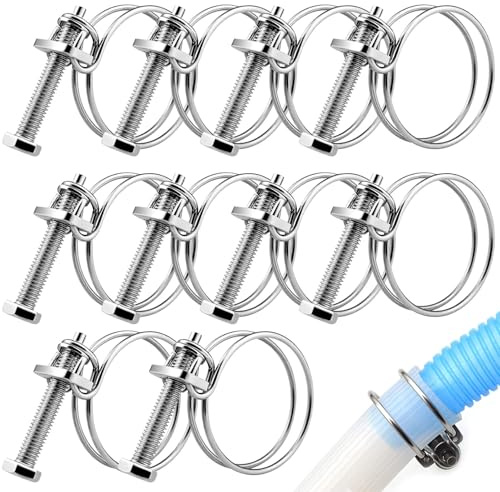 AYUMAL Colliers de Serrage à Double Fil, 36-40 mm Collier de Serrage Inox | Réglables collier serrage, Convient pour les Raccords de Tuyaux Universels, Une Utilisation Domestique et Industrielle