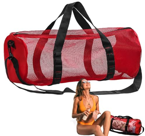 Borsa Da Immersione Da Spiaggia - Borsa Da Immersione In Rete Di Nylon Per Immersioni Subacquee | Borse Multiuso A Rete Cilindrica Extra Large Con Cerniera, Borse Impermeabili Portatili Pieghevoli Per