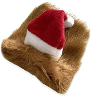 Haustier Löwen Perücken, Weihnachtsmütze, Hunde, lustiges Kostüm mit Bart, Urlaubsparty Zubehör, Haustier Löwen Perücken, Weihnachtsmütze
