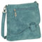 Ledershop24 Geschenkset - Handtasche Schultertasche Umhängetasche Wildleder-Imitat Used Look mit Riegelverschluss Farbe blau