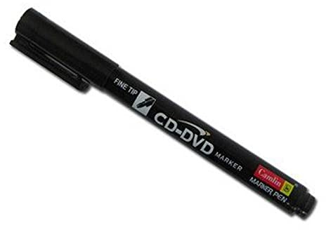 2X CD-DVD MARKER PEN FINE TIP Water/UV Resist 4 Colours Smooth Dark Marking (Black)