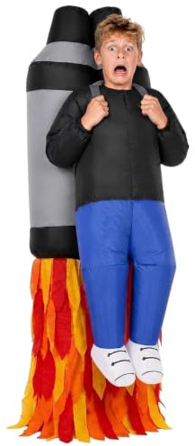 Morph Aufblasbares Raketen Kostüm Kinder, Halloween Kostüm Kinder | Aufblasbares Jetpack mit Ventilator, Raketen-Design, Bläst in 60 Sekunden auf, Perfekt für Halloween, Immer ein Hit