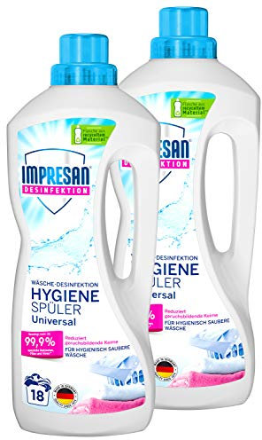 Impresan Hygiene-Spüler Universal: Wäsche-Desinfektion – Desinfektionsspüler gegen Bakterien, Pilze, Viren - 2 x 1,5L