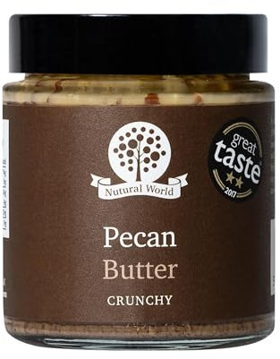 Nutural World - Crunchy Pecan Nut Butter (170g) Great Taste Award winner - Pure 100% single ingredient