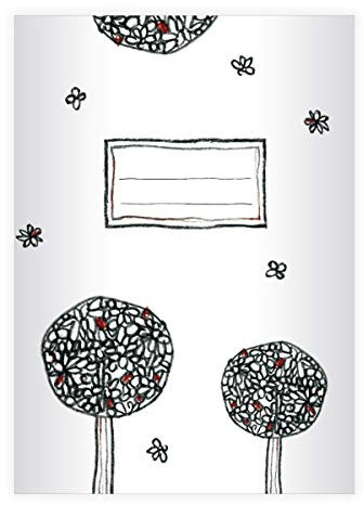 Kartenkaufrausch 8 schöne Doodle DIN A4 Schulhefte, Schreibhefte mit Bäumen, Lineatur 20 (blanko Heft 16 Blatt/32 Seiten) Notizheft, Kladde für Schule, Universität, Büro