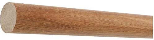 TIBU Barandilla de madera de roble con extremos de madera 30-500cm, pasamanos de pared para escalera, longitud 2000 mm / 200 cm / 2,0 m con extremos cortados (sierra en ángulo)