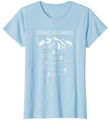Lustige Skifahrer Sprüche Alpen Berge Geschenkidee - Skifoan is des Leiwandste Skifahren T-Shirt für Damen & Herren - Grau, S