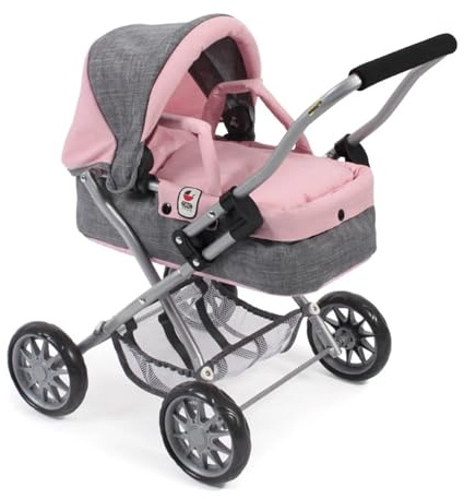 Bayer Chic 2000 555-15 - Passeggino per bambole Smarty, per bambini dai 2 anni in su, grigio melange e rosa