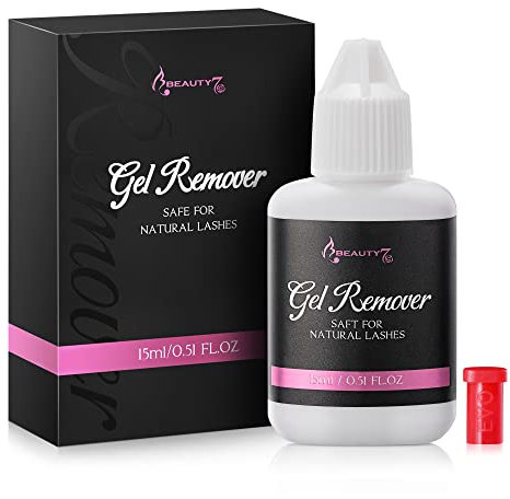 Beauty7 Wimpernentferner für extensions wimpernextension entferner Gel wimpernextension remover wimpern lösemittel lash glue entferner Professionelles Gel entferner kunstwimpern Klar 15ml