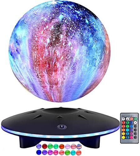 Schwebende Mondlampe, 16 Farben schwebende Mondlampe, 3D LED gedruckt rotierenden magnetischen Mond Licht frei drehen, Home Office Dekoration, Urlaub Geschenk