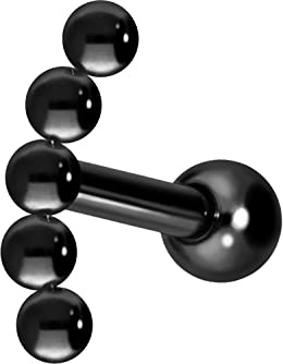 PIERCINGLINE Titan Ohrpiercing |5 Kugeln | Piercing Schmuck Ohr Stecker Helix | Farbauswahl