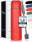 Milu Thermosflasche Thermoskanne Isolierflasche 1L, 750ml, 500ml - Isolierte Edelstahl Trinkflasche, 100% Auslaufsicher, Doppelwandisolierung (Rot, 750ml)