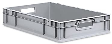 PROREGAL Eurobox NextGen Grip | HxBxT 12x40x60cm | 23 Liter | Griffe offen | Grau | Eurobehälter, Transportbox, Transportbehälter, Stapelbehälter