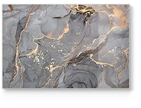 DEQORI Schneidebrett aus Glas | groß 30x20 cm | Motiv Elegantes Marmormuster | Design Schneideplatte für Küche | Frühstücksbrett antibakteriell & rutschfest | Glasplatte & Servierplatte