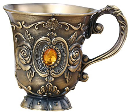 WOONEKY Coupe à Vin Métal Rétro Verre Pour Boissons Festives Et Décoration Intérieure