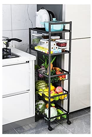 Küchen-Aufbewahrungstheke Küchenspalten-Lagerregal Multi-Layer Trolley Obst- und Gemüseregal (E)