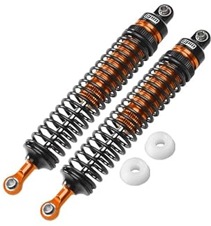 Aluminum 6061-T6 Rear Adjustable Spring Dampers (122mm) for LOSI 1/10 Hammer Rey U4 Rock Racer-LOS03030 Upgrades - Orange