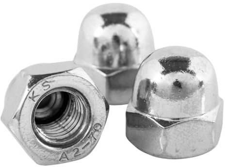 Topnorm24 - Dado alto, formato DIN 1587, in acciaio inox M5, 50 pezzi, acciaio inox A2 V2A, dadi esagonali per viti, rondelle e barre filettate (50, M5)