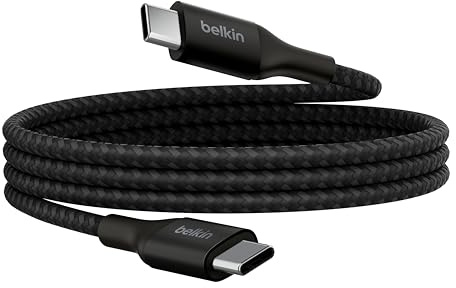 Belkin BoostCharge USB-C-auf-USB-C-Ladekabel, Schnellladekabel mit 240 W Power Delivery, USB-IF-zertifiziert für iPhone 17/16/15, MacBook Pro, Chromebook, Samsung Galaxy, iPad, 1 m – Schwarz