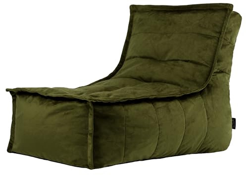 Icon Dolce Samt Sitzsack-Liege für Erwachsene, Grün | In Deutschland Hergestellt, Sitzsack Sessel, Flauschiger Samtstoff, Bequemer Sessel für das Wohnzimmer und Schlafzimmer