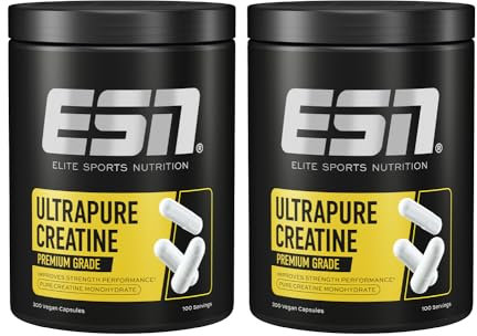 ESN Ultrapure Creatine Monohydrate, 2 x 300 Kapseln, 200 Portionen, Kreatin, mikrofein & optimal löslich, vegan - made in Germany