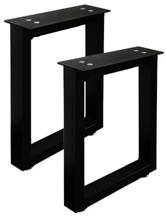 Jahof Tischbeine Metall Schwarz 40 cm, Rechteckige Tischgestell Verstellbar, Heavy Duty Industrielle Tischkufen für Couchtisch, Schrank, Sitzbank, Sofa, 2 Stück (B30xH40cm)