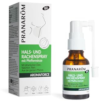 Pranarom - Aromaforce - Beruhigendes Rachenspray mit ätherischen Ölen - Erfrischt den Atem - Beruhigende Wirkung bei Schmerzen oder Heiserkeit - 15ml