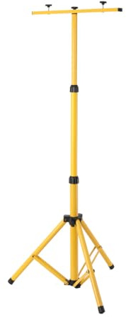 YILIKISS Flood Light Tripod Stand LED Work Lights, Portable Job Site Lights Floodlight Work Area Light Adjustable Telescopic Triangle Stand for Workshop, Garage, Construction, Basement, Twin Head