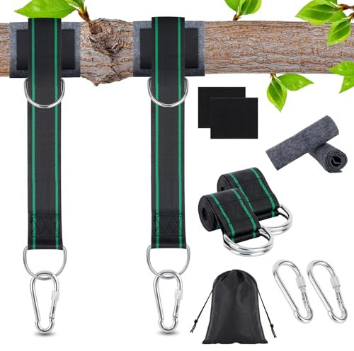 Rose Kuli Schaukel Befestigung - 900KG Hängematte Befestigung, 2er 150 cm*5 cm Hängematte Gurte mit D-Ringen, Hängematte Seil, Hängematte Seil, Aufbewahrungstasche