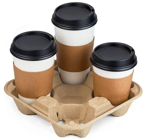 G4GADGET Sostenible 4 portavasos – Paquete de 90 portavasos Desechables para Bebidas frías y Calientes