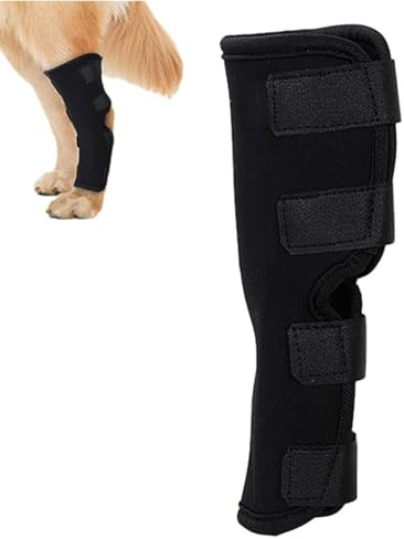 Ellenbogenschoner für Hunde, verstellbar, elastisch, verhindert Lecken, schützende Hunde-Beinbandage für Vorder- und Hinterbeine, verhindert Lecken von Wunden