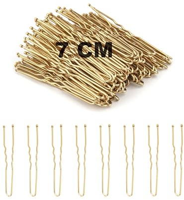 Haarnadeln Groß 100 Stück, 7cm Gold U-förmige Haarklammern für dickes Haar, Bobby Pins mit Aufbewahrungsbox, Haarklemmen Damen, Haarschmuck für Frauen bei Hochzeit & Friseursalon (Gold, 7 cm)