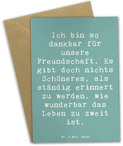 Mr. & Mrs. Panda Grußkarte Spruch Dankbarkeit für Freundschaft - Geschenk, Leben zu zweit, Herz erwärmen, Geschenke, Liebe, feiern, Geschenkideen, ausdrücken, besondere Beziehung, Emotionale Produkte