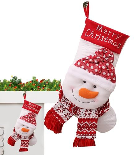 Strick-Weihnachtsstrümpfe, gestrickte Strümpfe, Süßigkeitentüten, Weihnachtssocken – weiche Weihnachtsstrümpfe, Dekorationen, elastische Weihnachtsbaumschmuck für den Kamin