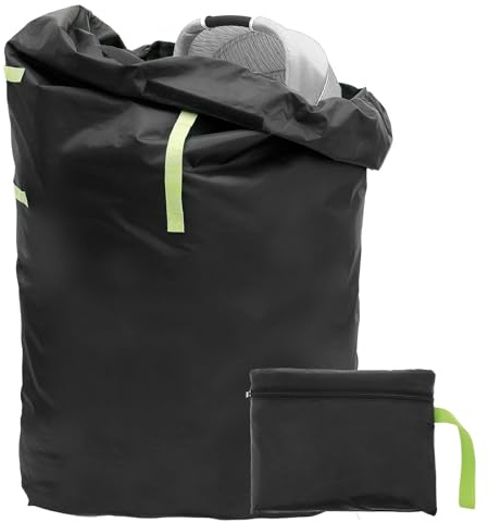 Fyeme Schutzhülle für Kinderwagen mit Doppelte Schultergurte 61×45×120cm Schutzhülle Babyschale Oxford-Stoff Wasserdicht Transporttasche Kindersitz Flugzeug Speichern für Kinderwagen