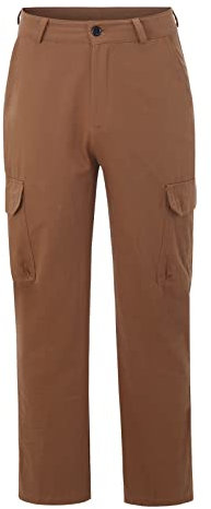 ofeirhz Cargohose für Herren – Militär-Arbeitshose, lockere Passform, Trainingshose, gerades Bein, Cargohose, Jogger, Kordelzug, Sweathose, Outdoor-Loungehose, Stretch, flache Vorderseite, khaki, XXL