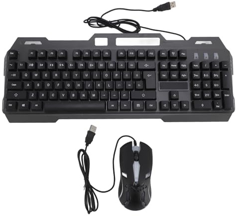 Tastiera E Mouse Da Gioco Cablati, Tastiera Ergonomica Full-Size in Lega Di Alluminio Retroilluminata Rgb Da 104 Tasti Tastiera per Computer Con Controllo Preciso Da 1200dpi