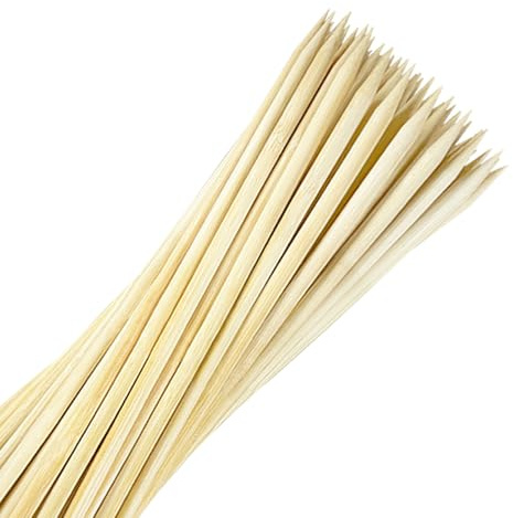 Bamboo Smores Sticks (150 Pcs), Extra Long 24 Marshmallow Roasting Sticks for Fire Pit, 6mm Heavy Duty Wooden Skewers for Smore Hot Dog Barbecue Thick Sticks for Campfire Grilling Camping Bonfire