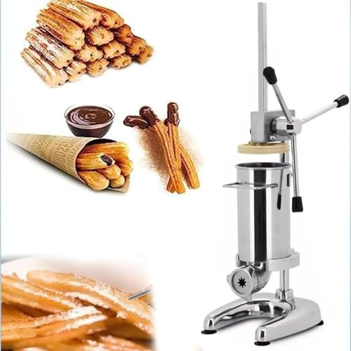 Machine à churro commerciale, en acier inoxydable, à manivelle manuelle, type vertical, équipement professionnel pour restaurants et boulangeries, facile à utiliser pour les beignets espagnols faits