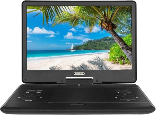 20 Lettori Dvd Portatili con 14 Grandi Schermi Girevoli HD, Batteria Ricaricabile da 6 Ore, Supporto USB SD Card SYNC TV più Formati di Disco