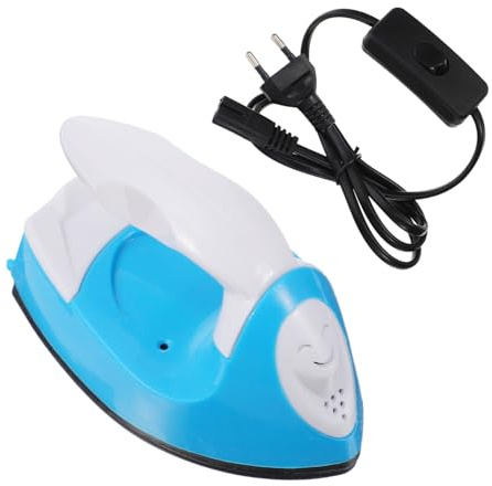 OFFIGAM Mini Plancha Eléctrica Portátil para Prensado Térmico DIY con Carcasa y Base Antiadherente para Tejidos Compatible con Vinilo de Transferencia y Manualidades Azul Eu