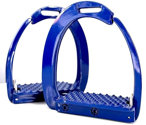 Navy Blue Horse Safety Stirrup Irons | Quick Release Aluminium Stirrups 4.75 | Stable, Comfortable & Secure Rider Support