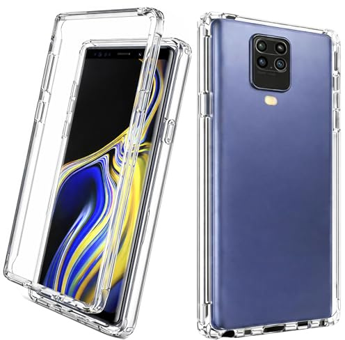 Xinhongtech Funda para Xiaomi Redmi Note 9S / Redmi Note 9 Pro, Delgada Fundas Anti-Choque 360 Grado con Protectora Anti-arañazos de Pantalla Integrado, Carcasa HD Antigolpes Protección,Transparente