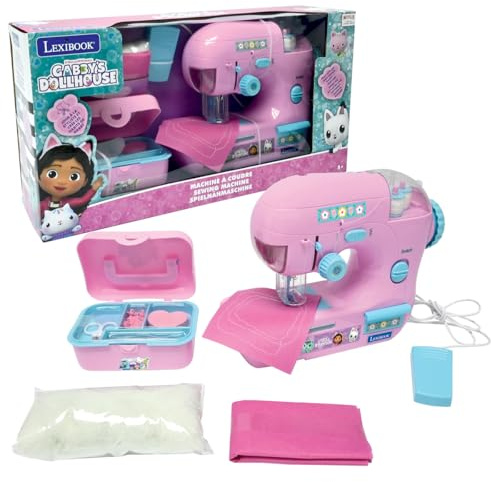 Lexibook, Gabby's Dollhouse, Máquina de Coser con Accesorios, luz y Pedal, Juguete de rol, Juego de diseño de Moda, Rosa, SW100GDHLXB