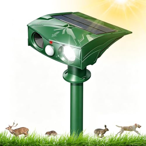 Katzenschreck Ultraschall, Solar Tiervertreiber Katzenvertreiber 2 Modi, Marderschreck Hundeschreck Tierschreck IPX6 Wasserdicht mit LED Bewegungsmelder zur Abwehr Katzen Hunden Mardern Wildtiere