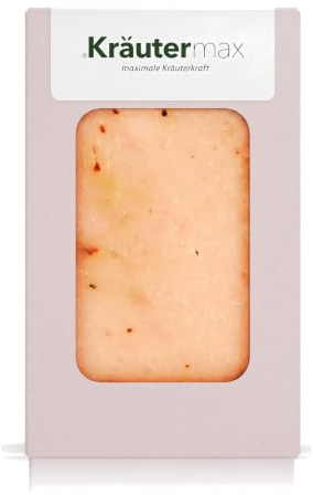 Kräutermax Rose Seife Handgemacht mit Rosenduft und Rosenblätter 1 x 100 g - Natürliche Pflanzenölseife mit Kokosöl und Olivenöl