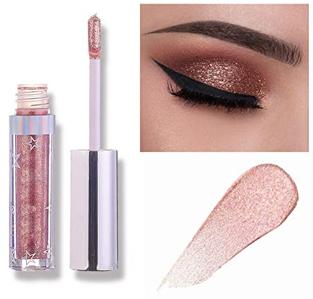 Fard à paupières,Fard à Paupière Paillette Liquid Shine Matalic Maquillage Yeux Imperméable Glitter et Glow Ombre à paupières liquide Eyeshadow