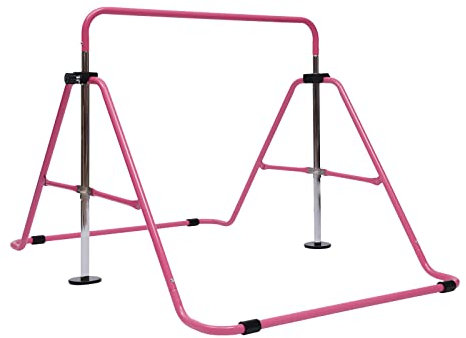 OU BEST CHOOSE Gymnastik Reck Horisontell Bar Interiör Barn Utomhus Fitness Träning Justerbar Träning Traineest (rosa)